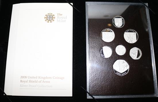 Two 2008 silver proof coin sets